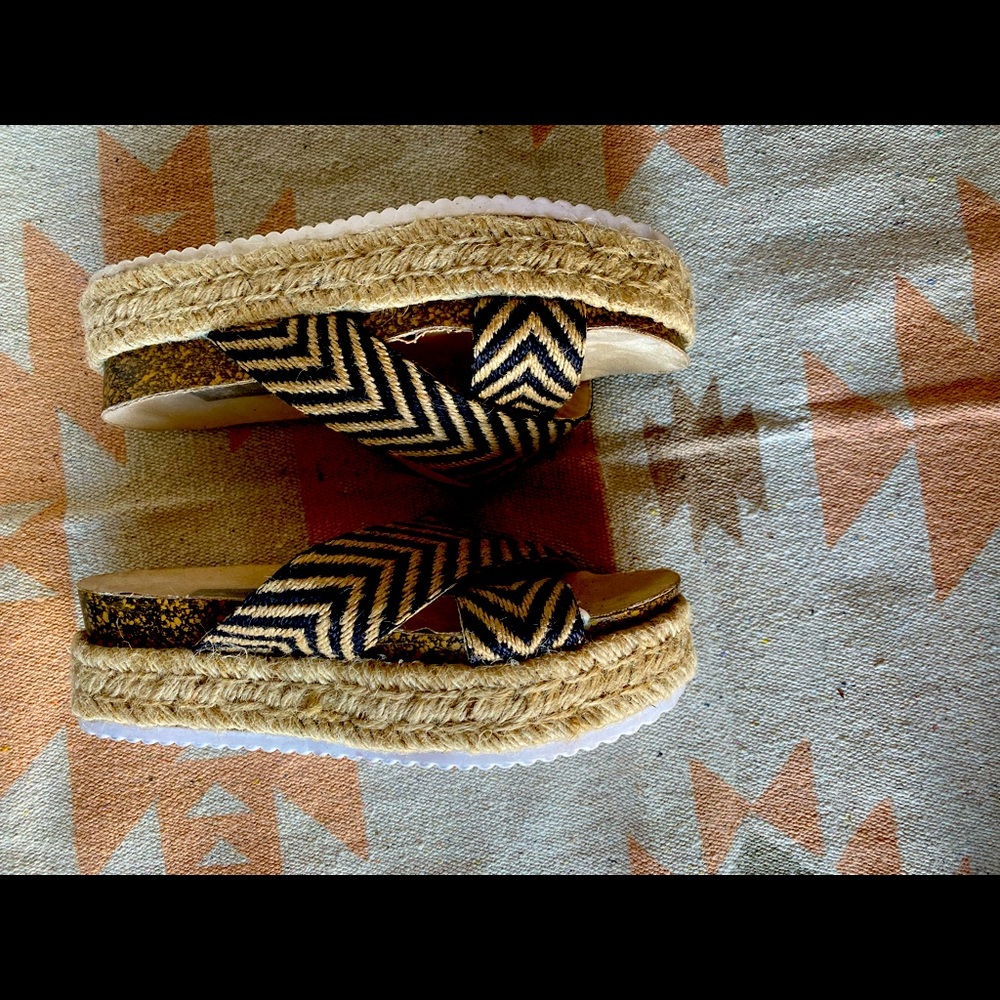 Platform Wedges With Aztec Pattern - image 1